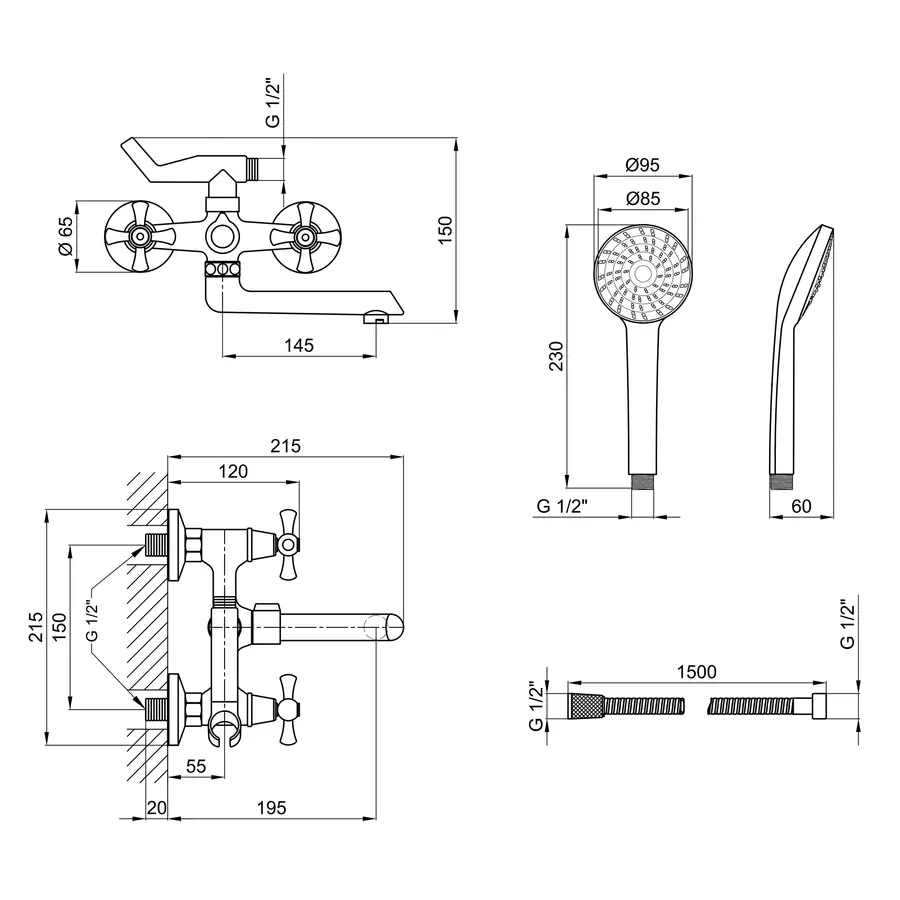 Змішувач для ванни Lidz (CRM) 75 21 142