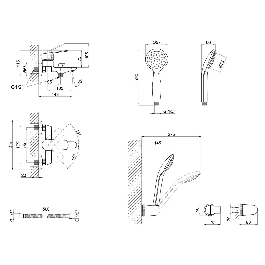 Смеситель для ванны Qtap Ortiz CRM 006 New