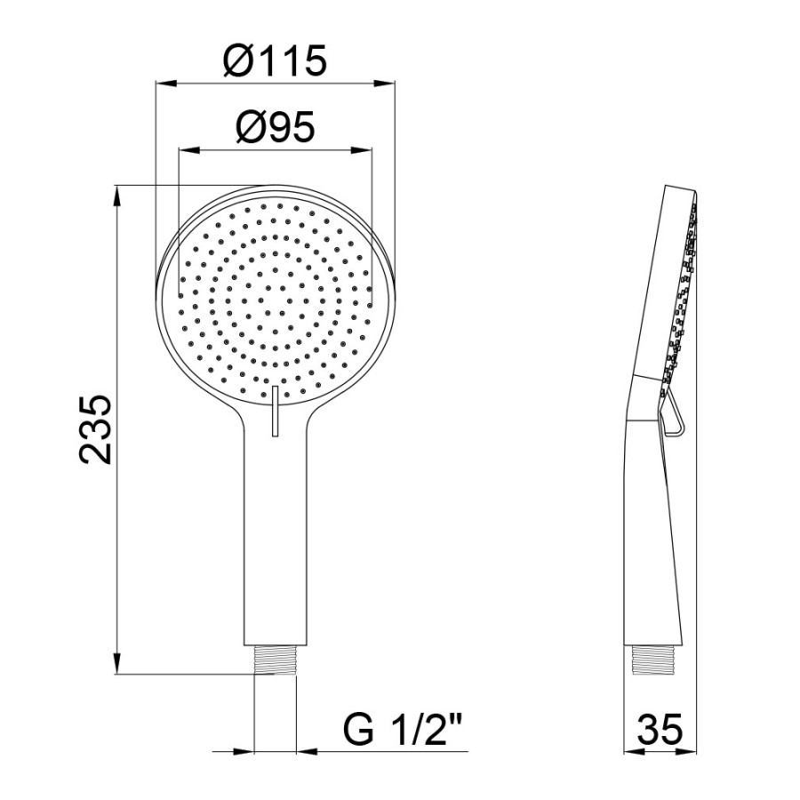 Лейка для ручного душа Qtap Rucni A116O3PBB