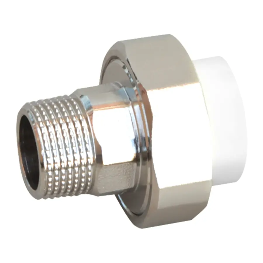 Сгон "Американка" латунная со сварной головкой PPR Blue Ocean "Белый" 20х1 / 2 "ЗР