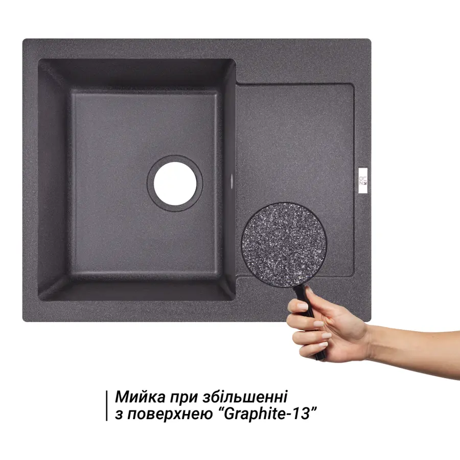 Кухонна гранітна мийка Lidz 625x500/200 GRF-13 (LIDZGRF13625500200)