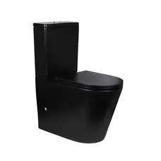 Унітаз-компакт чорний Qtap Scorpio безобідковий з сидінням Soft-close QT14222125ARMB