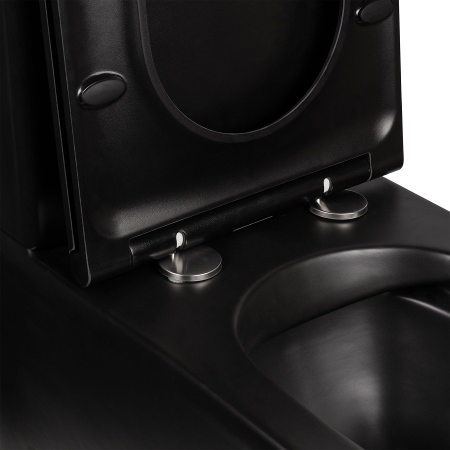 Унитаз-компакт черный Qtap Scorpio безобидковий с сиденьем Soft-close QT14222125ARMB
