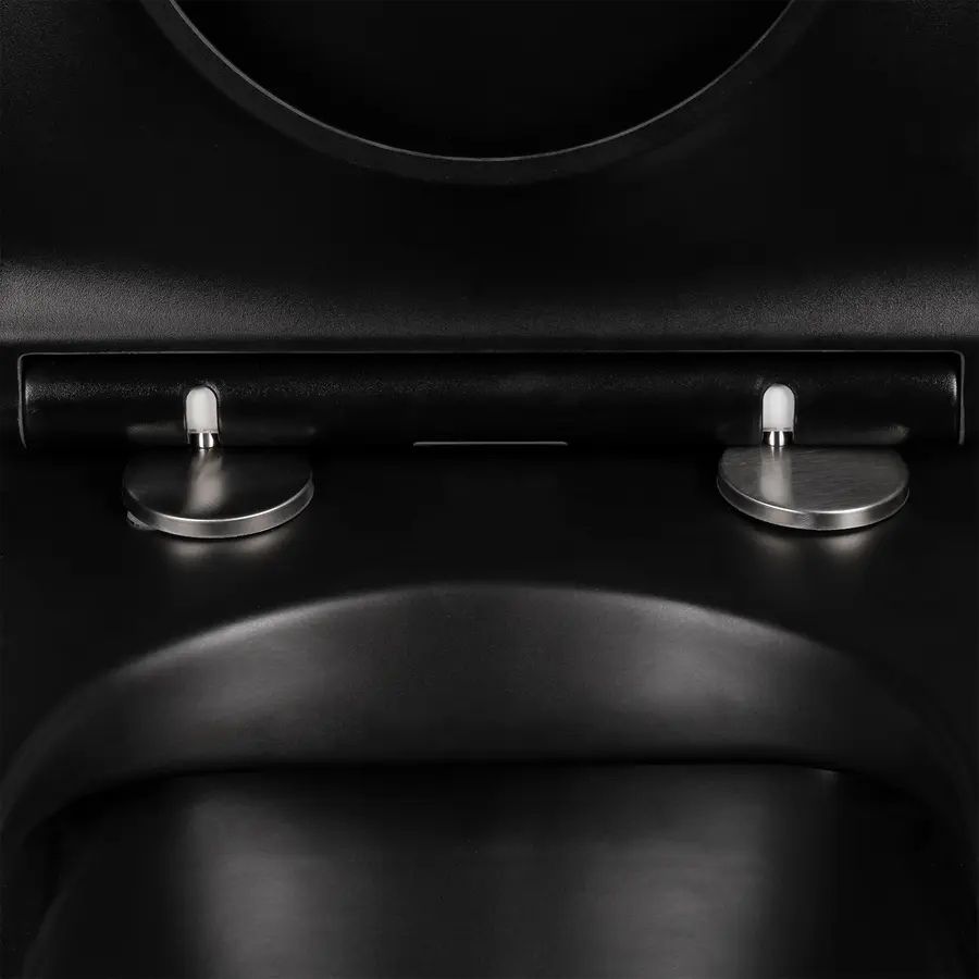 Унітаз-компакт чорний Qtap Scorpio безобідковий з сидінням Soft-close QT14222125ARMB