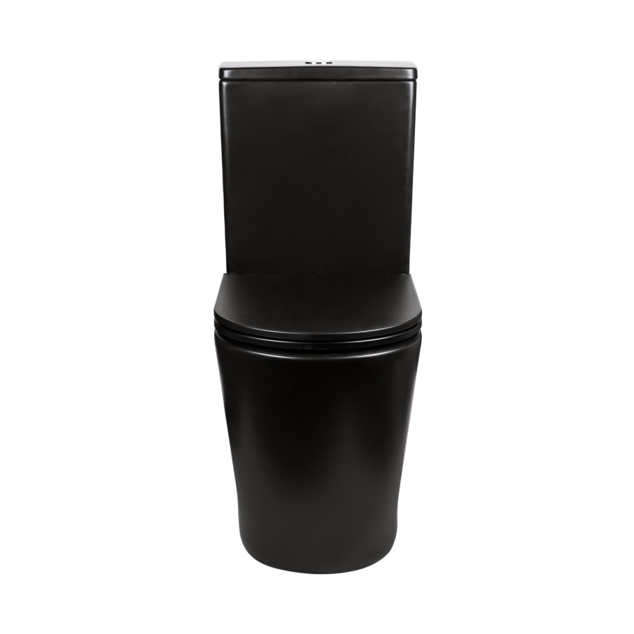 Унитаз-компакт черный Qtap Scorpio безобидковий с сиденьем Soft-close QT14222125ARMB