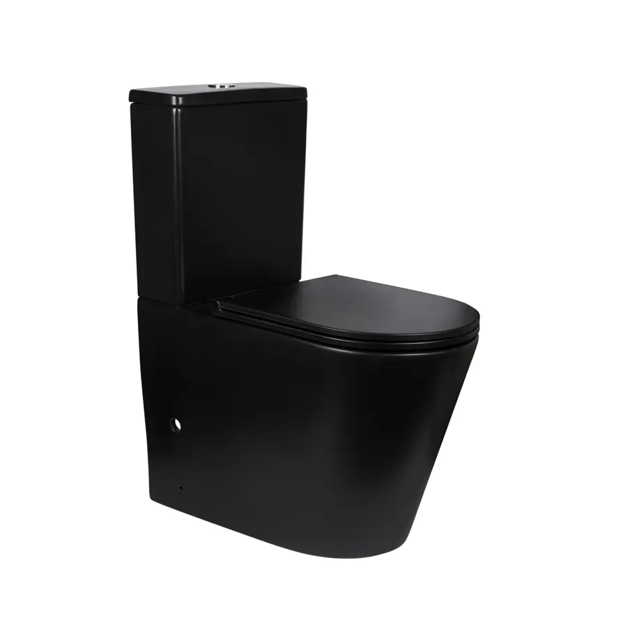 Унітаз-компакт чорний Qtap Scorpio безобідковий з сидінням Soft-close QT14222125ARMB