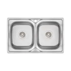 Кухонна мийка з двома чашами Lidz 7948 0,8 мм Micro Decor (LIDZ7948MDEC08)