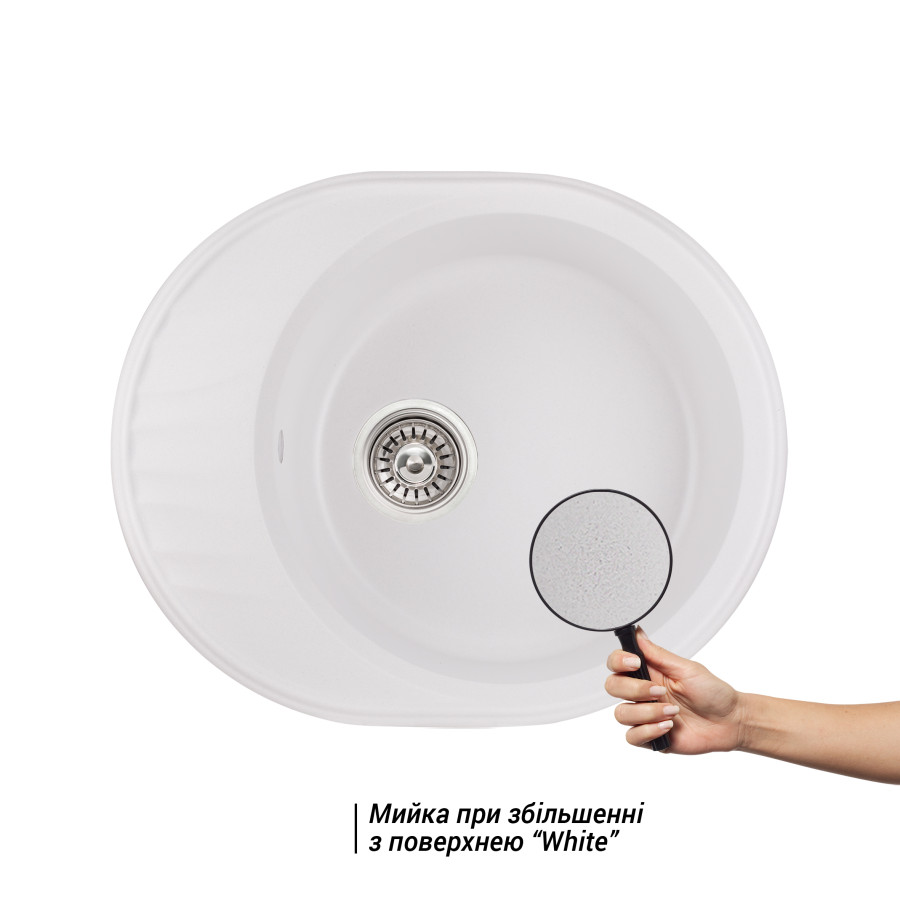 Кухонна гранітна мийка Qtap CS 6151 White (QT6151WHI650)