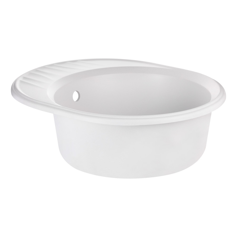 Кухонна гранітна мийка Qtap CS 6151 White (QT6151WHI650)