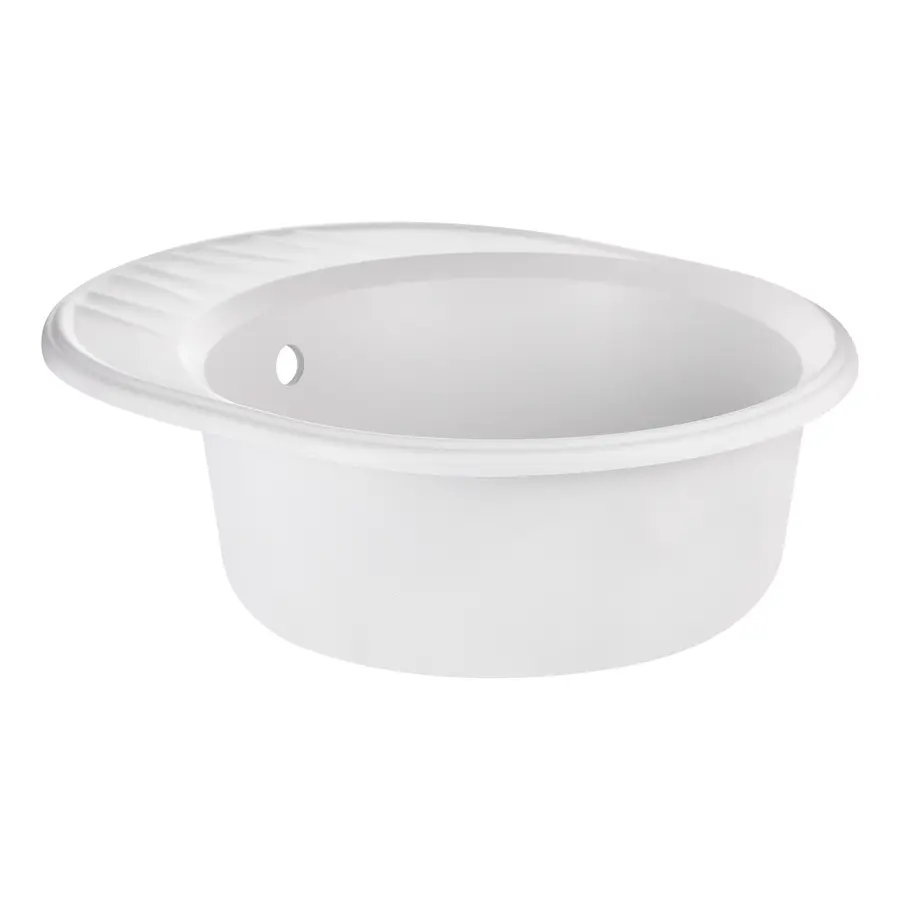 Кухонна гранітна мийка Qtap CS 6151 White (QT6151WHI650)