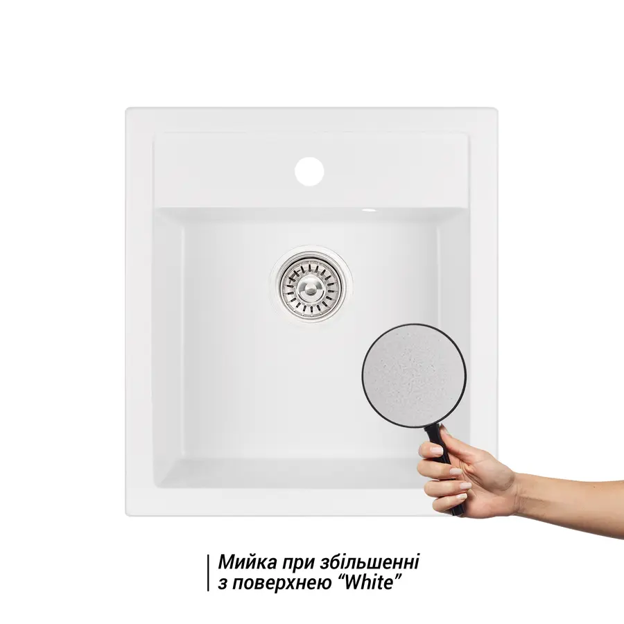 Кухонна гранітна мийка Qtap CS 5046 White (QT5046WHI650)