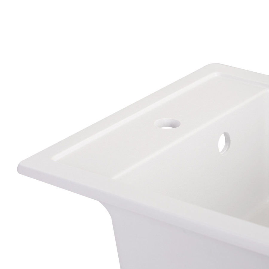 Кухонна гранітна мийка Qtap CS 5046 White (QT5046WHI650)