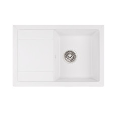 Кухонна гранітна мийка Qtap CS 7449 White (QT7449WHI650)