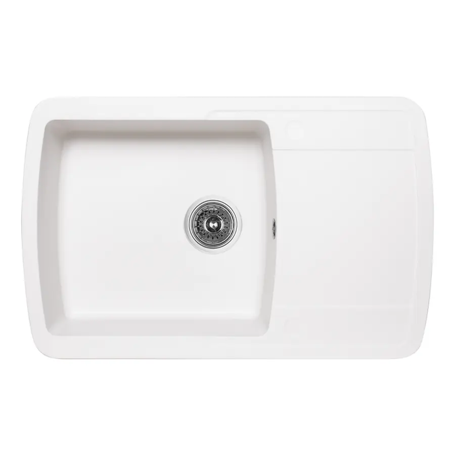 Кухонна гранітна мийка Lidz 770x490/200 WHI-01 (LIDZWHI01770490200)