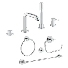 Комплект Grohe змішувач для ванни Essence 19578001 + набір аксесуарів Essentials 40823001