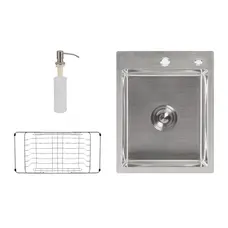 Кухонна мийка Lidz H6050 3.0/0.8 мм Brush + сушарка + дозатор для миючого засобу