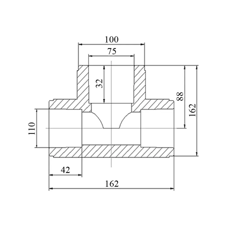 Трійник PPR Blue Ocean 110х75х110 редукційний