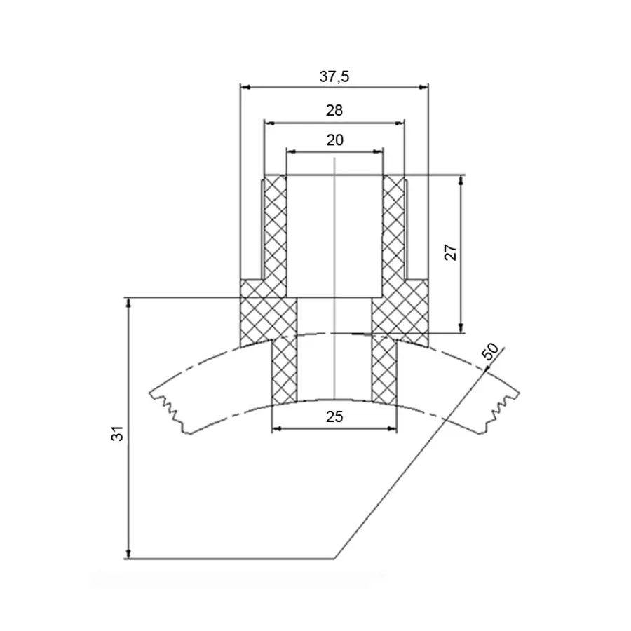 Вварне сідло PPR Blue Ocean 50х20