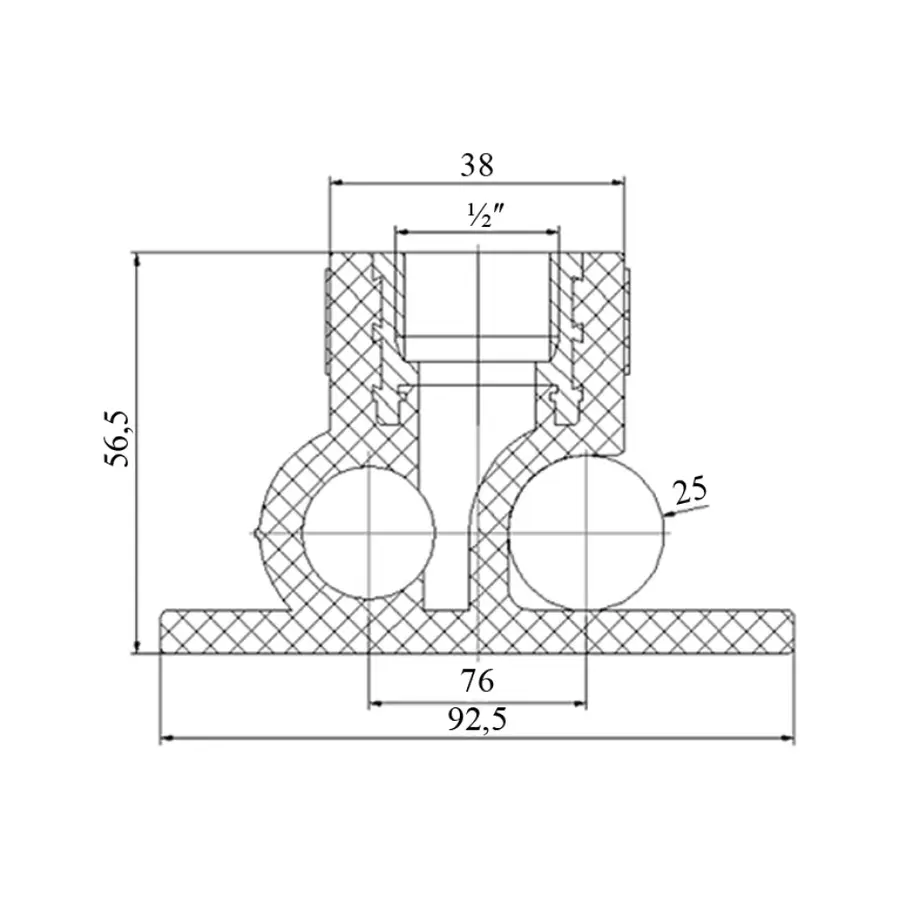 Тройник настенный PPR Blue Ocean 25х1 / 2 "х25 ВР