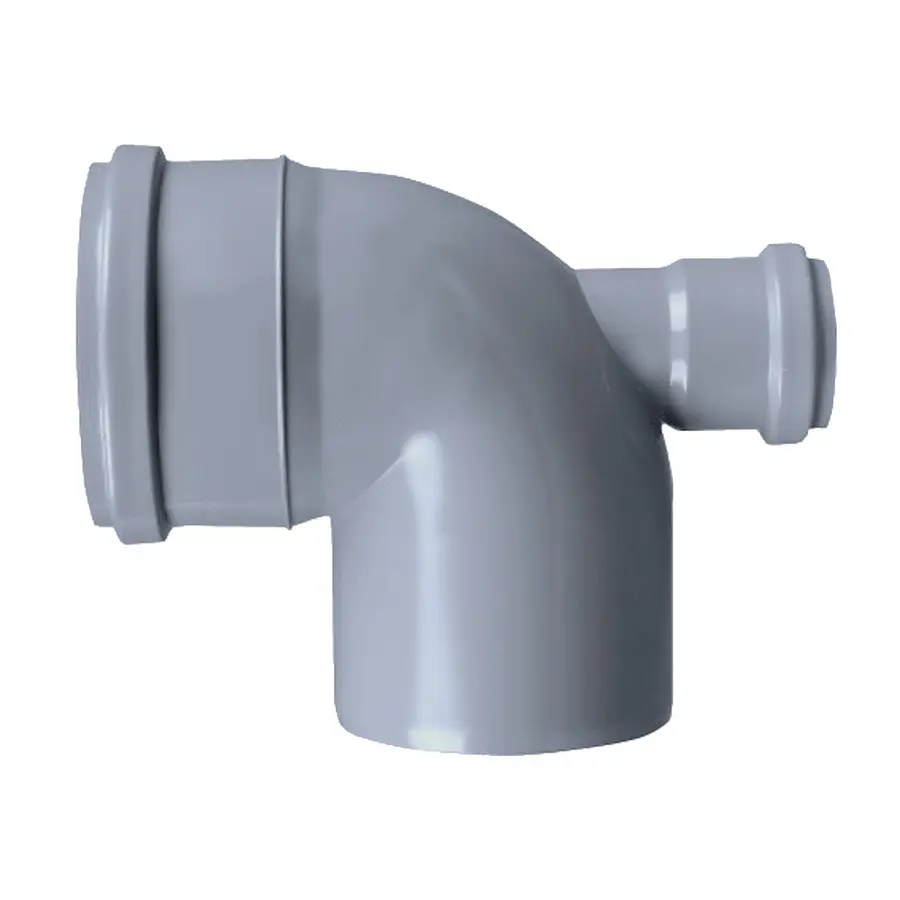 Коліно каналізаційне з відводом TA Sewage 50х110х110, 90° (назад)