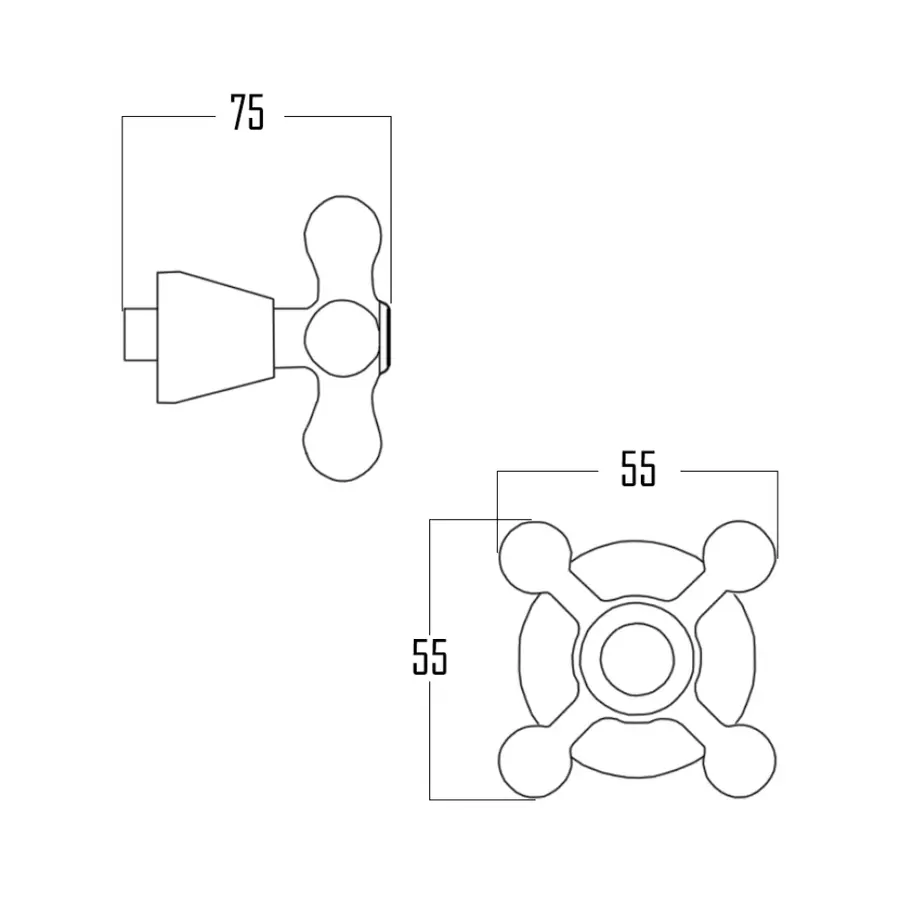 Кран-букса Qtap M11 CRM кераміка 1/2" з ручкою Mayfair (пара)