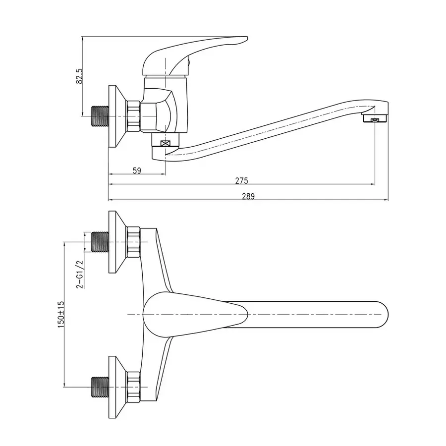 Смеситель для кухни Qtap Eventi CRM 009 настенный