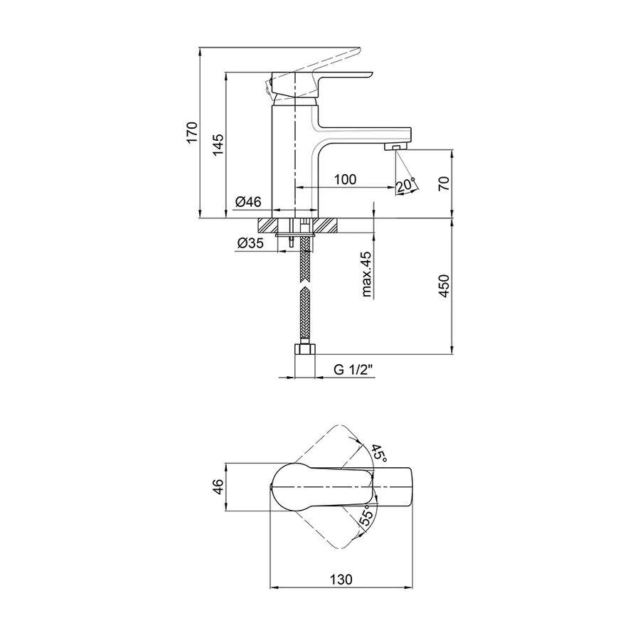 Смеситель для раковины Qtap Eco CRM 001