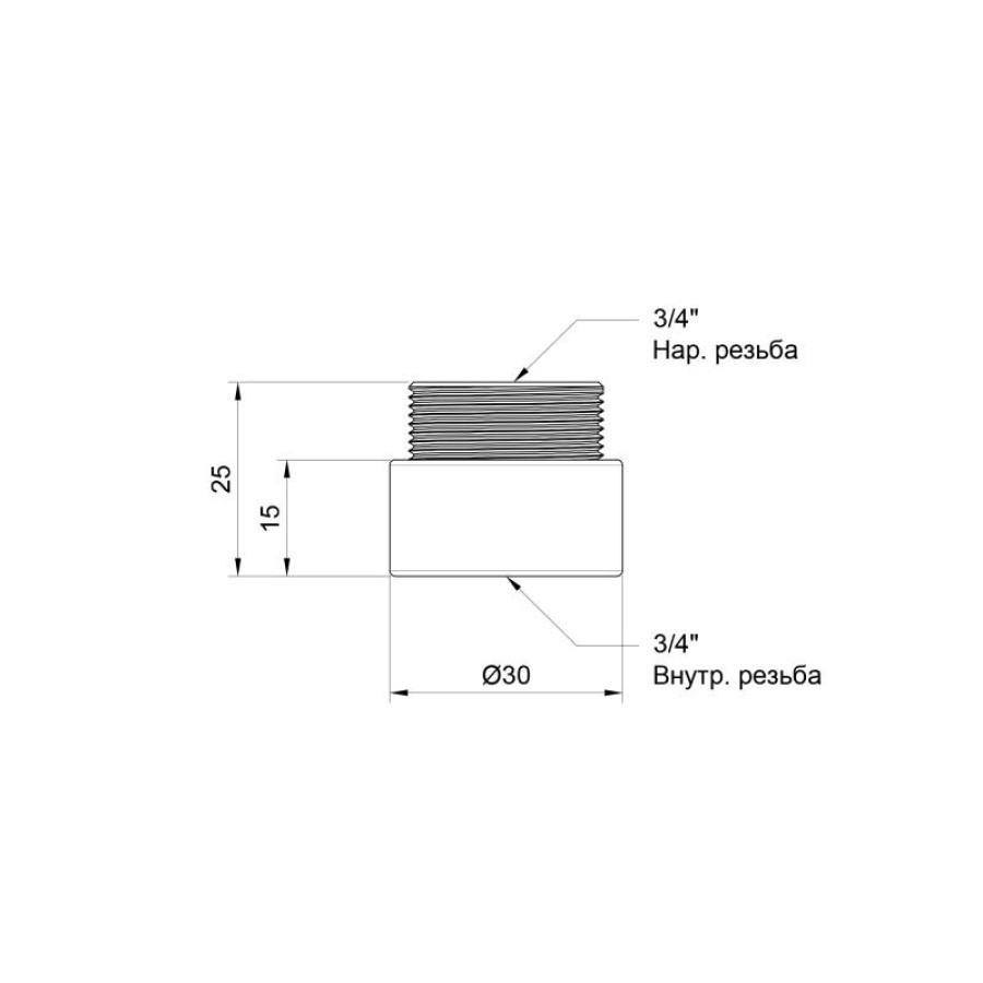 Подовжувач SD Plus 15х3/4" хром SD1302015