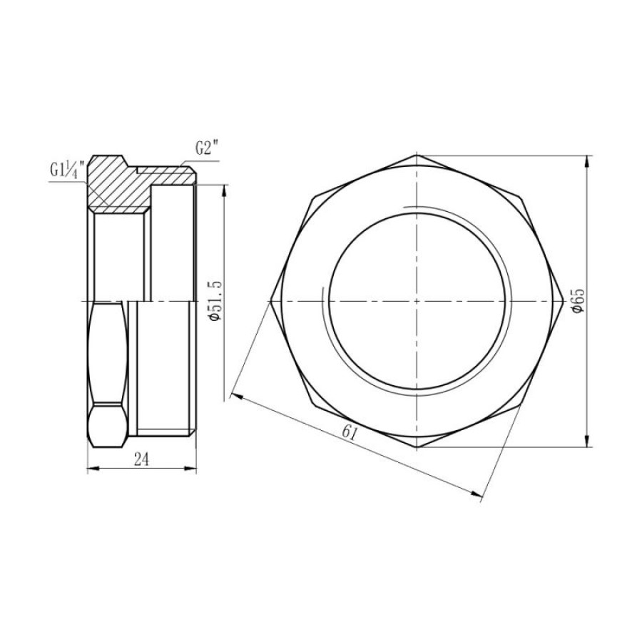 Футорка SD Forte 2"х1" 1/4 ЗВ SF3745032