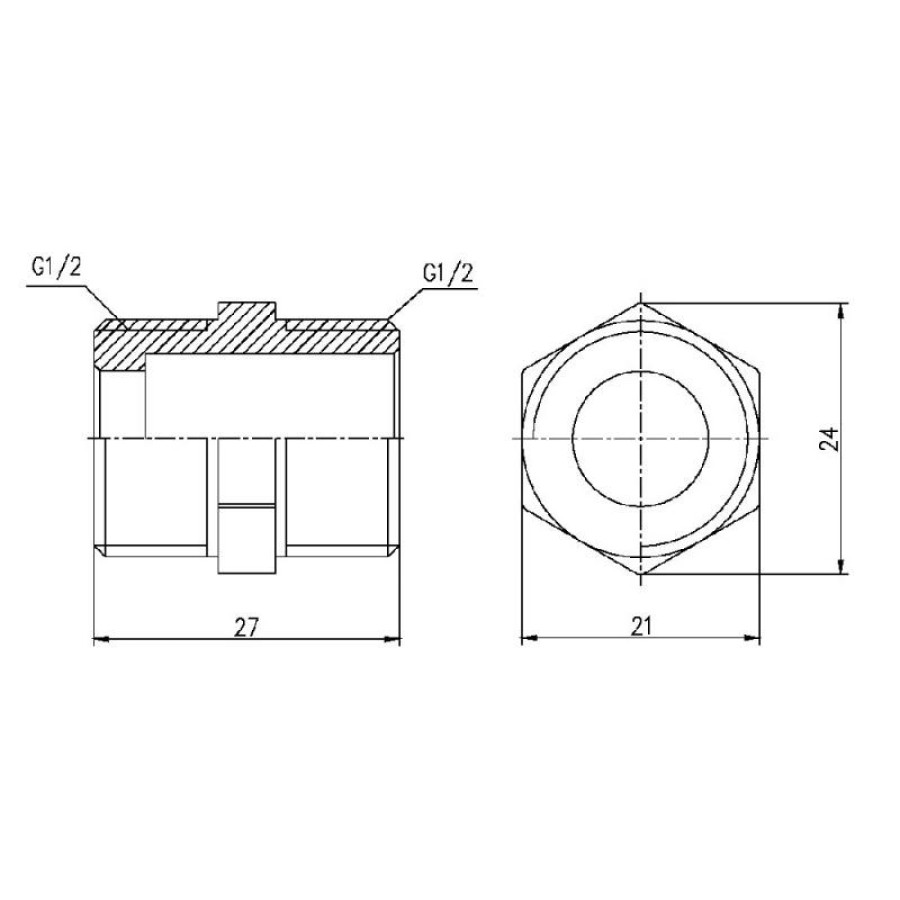 Ніпель SD Forte 1/2" хром SF358H15