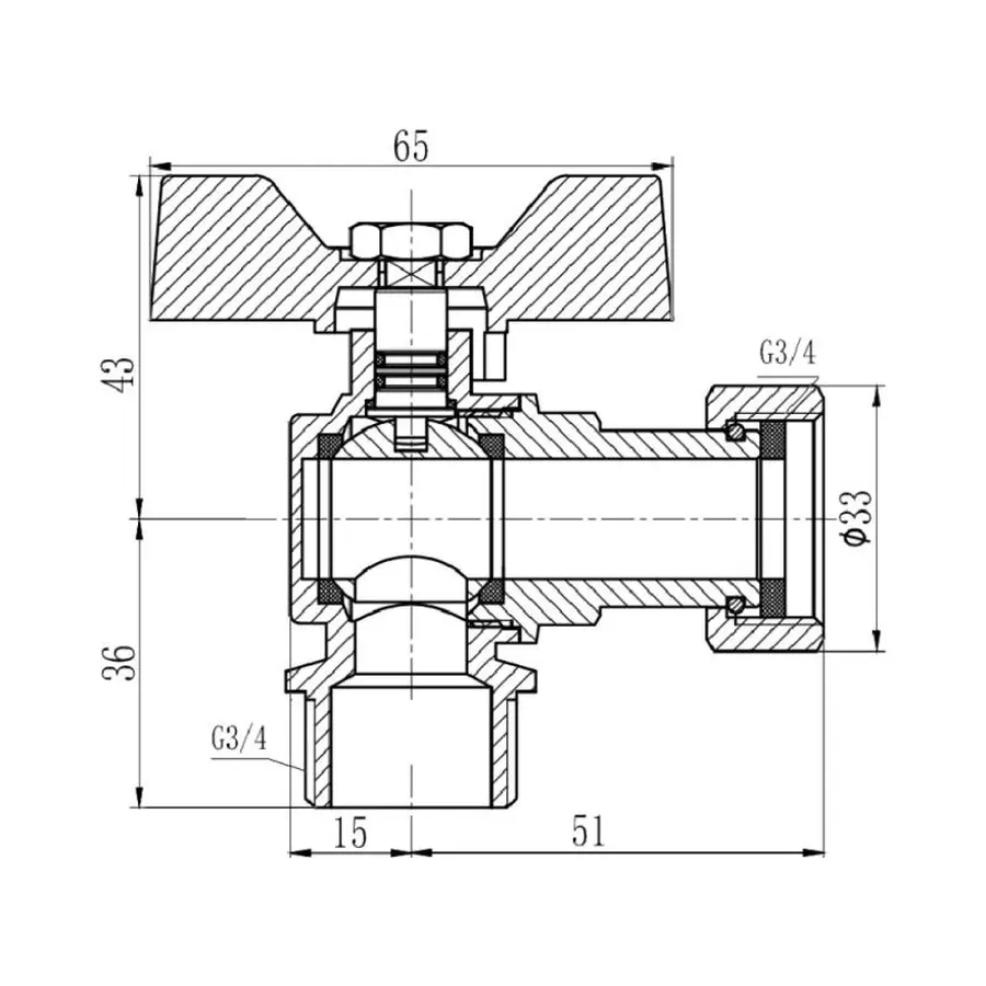 Кран кульовий з накидною гайкою SD Forte 3/4" ВЗ для газа угловой SF225G20