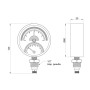 Термоманометр SD Plus 80 мм 1/2", заднє підмикання SD1726B