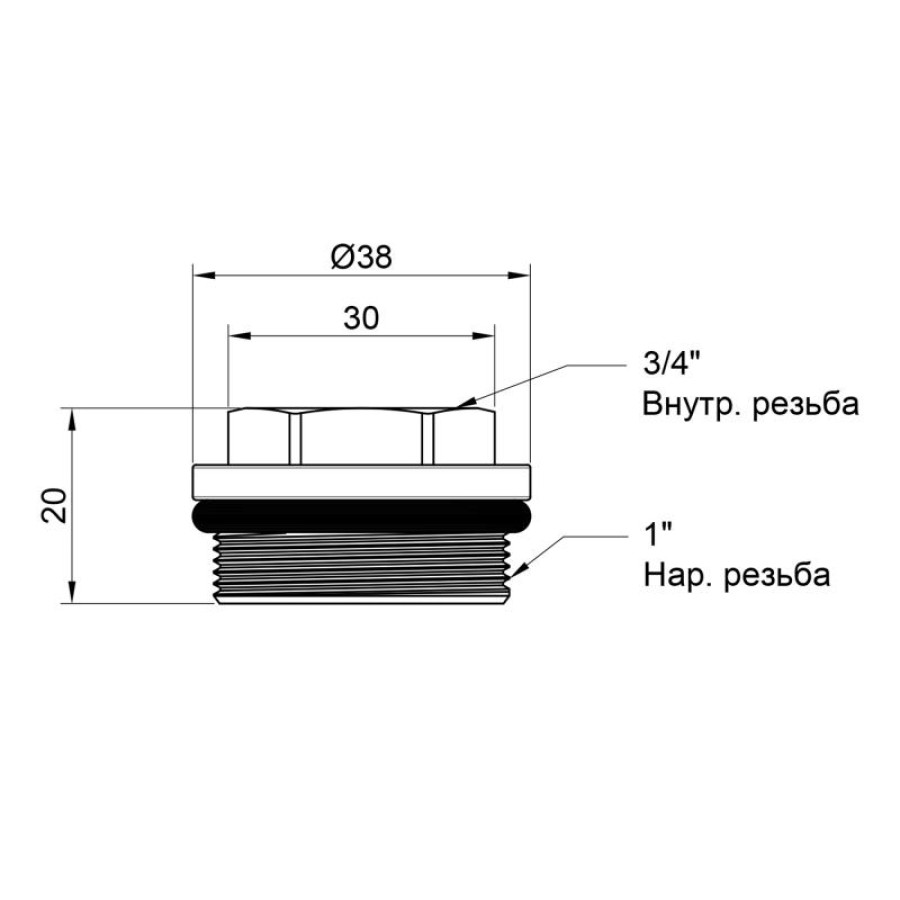 Футорка для колектора SD Plus 1"х3/4" ВЗ SD35420