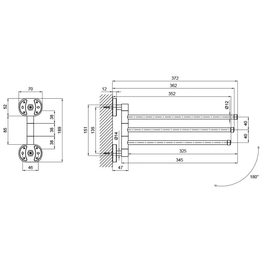 Тримач для рушників Lidz (CRM) 114.07.03