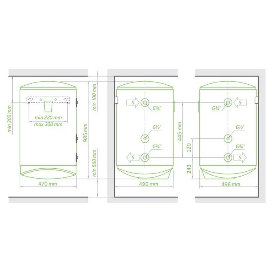 Комбінований водонагрівач Tesy Modeco 100 л, сухий ТЕН 1,2 кВт (GCV9S1004724DC21TS2RCP) 303561