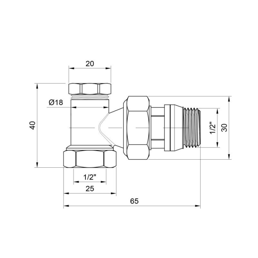 Кран радіаторний SD Plus 1/2" ВЗ з антипротіканням кутовий SD229W15