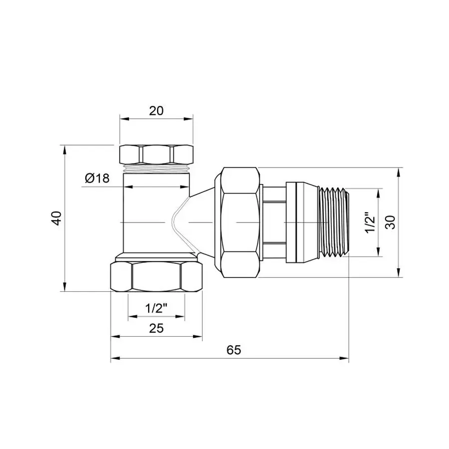Кран радіаторний SD Plus 1/2" ВЗ з антипротіканням кутовий SD229W15