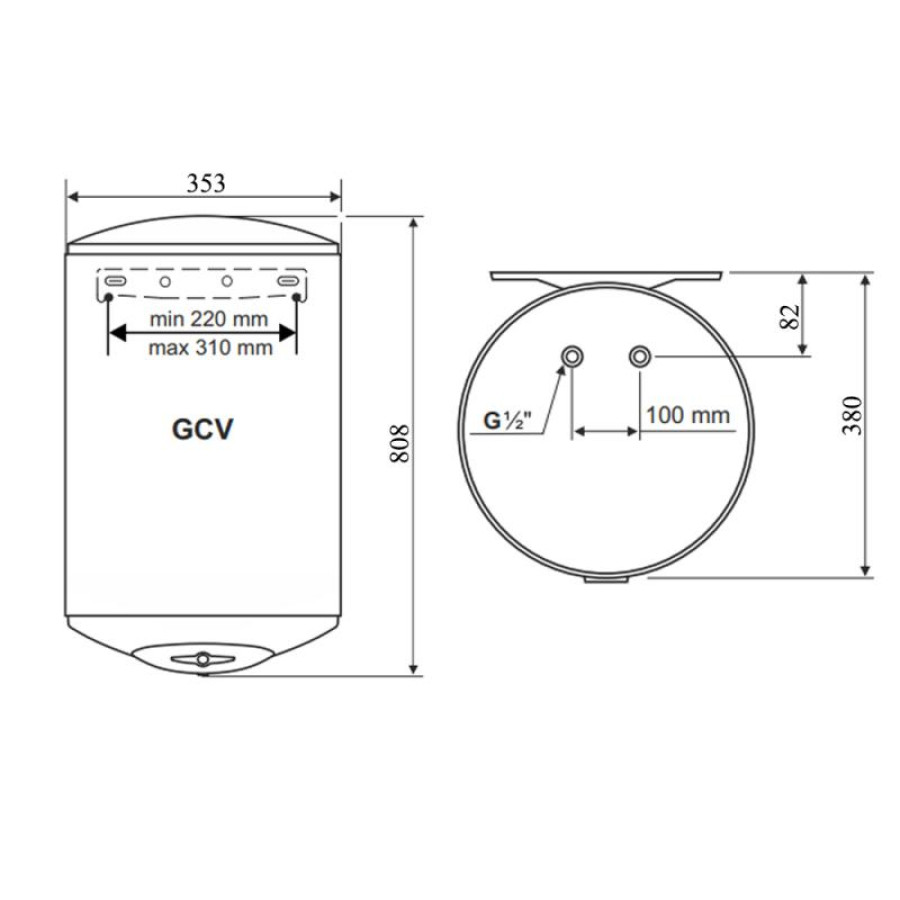 Водонагрівач Tesy Anticalc Slim 50 л, сухий ТЕН 2х0,8 кВт (GCV503516DB14TBRC) 304890