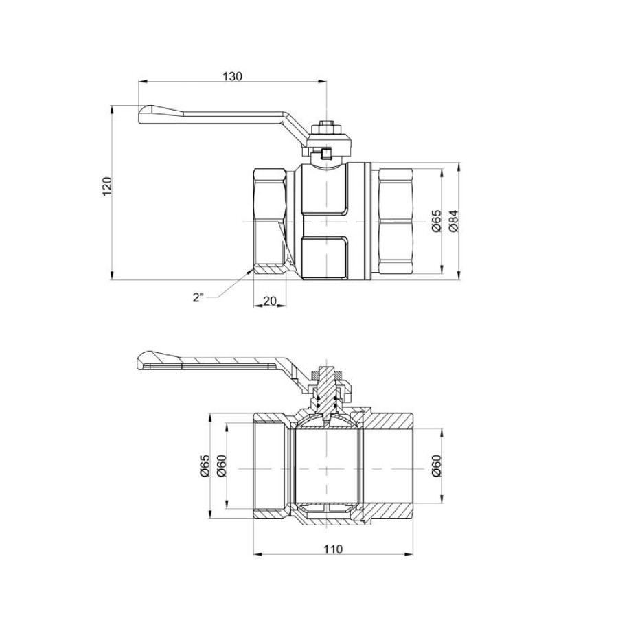 Кран кульовий Icma 2" прямий №350