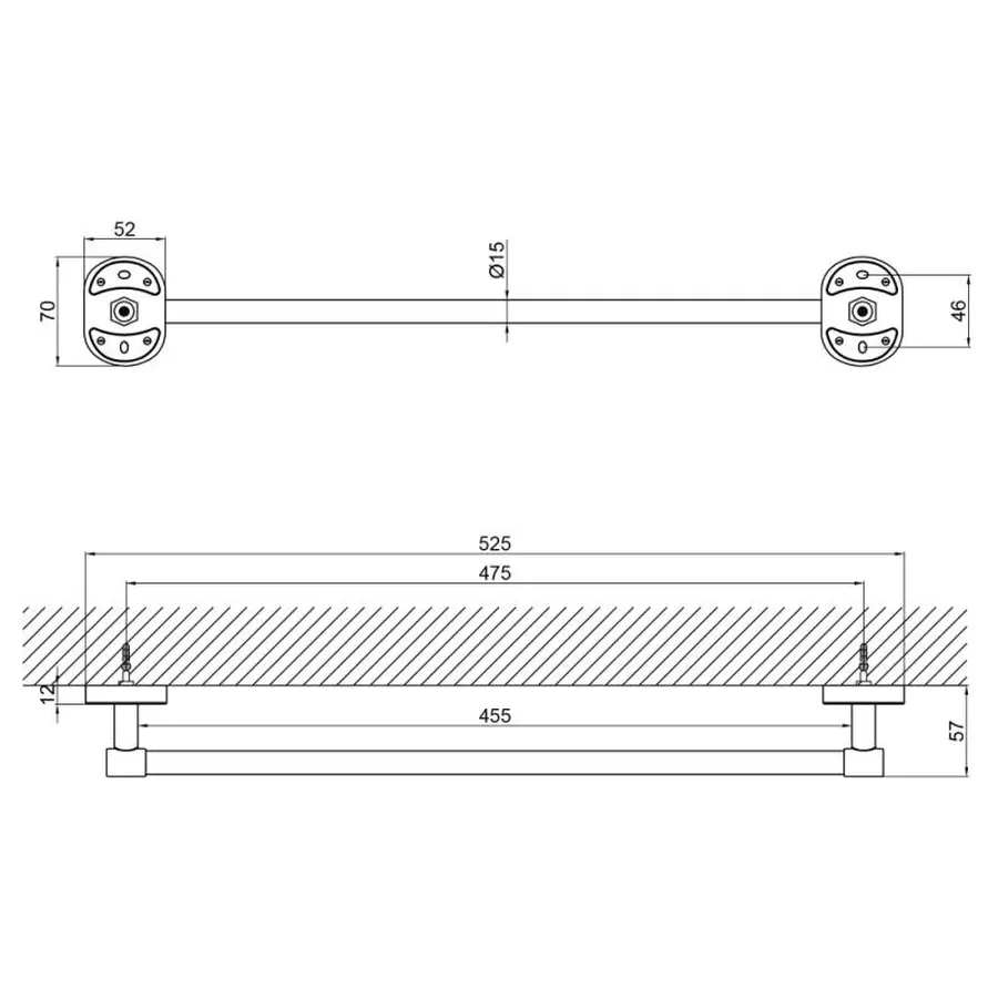 Тримач для рушників Lidz (CRM) 114.01.00 55 см