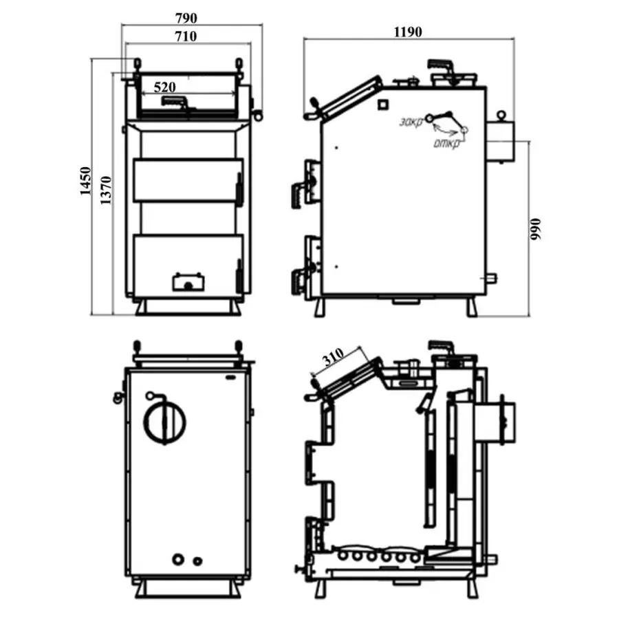 Котел твердопаливний сталевий Thermo Alliance Vulcan Up VUSFW 35