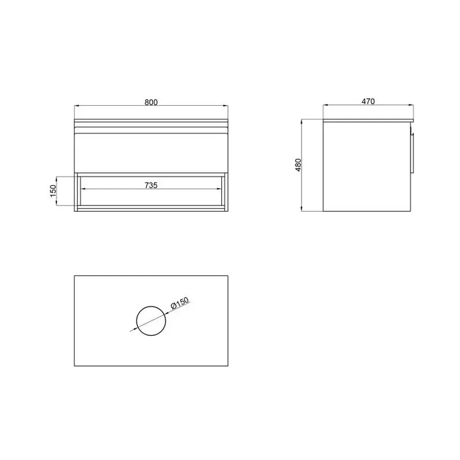 Тумба підвісна Qtap Robin 800х480х470 White/Whitish oak зі стільницею QT1379TPН8001WWO