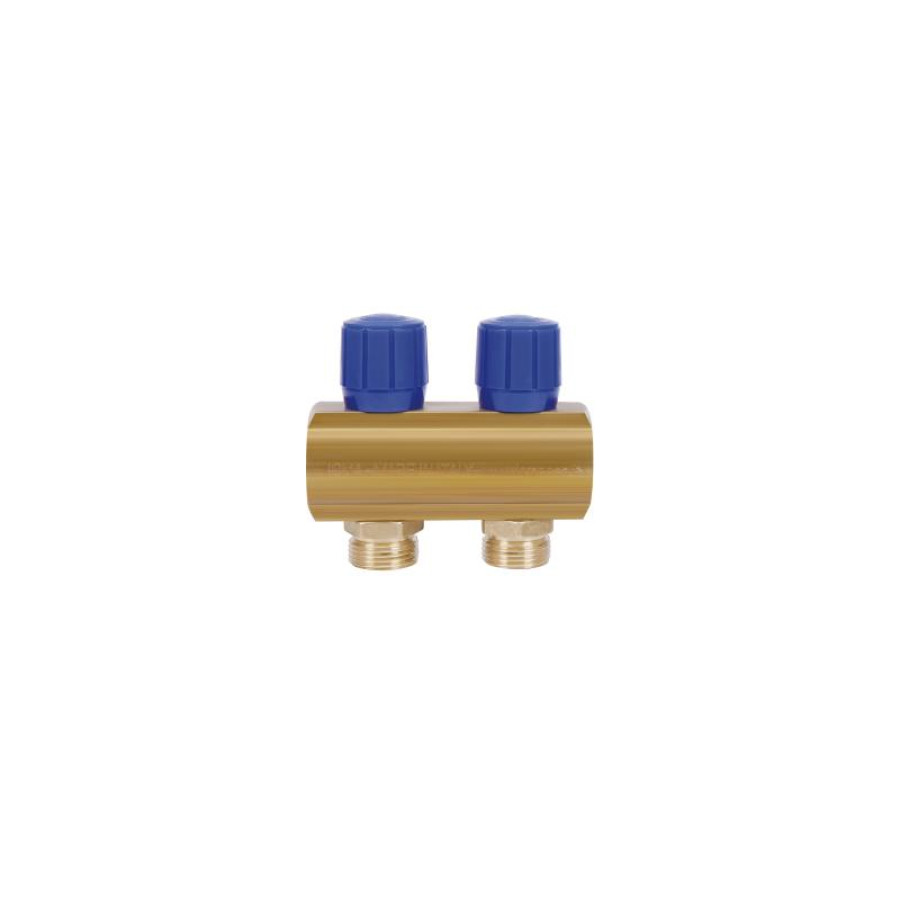 Колектор Icma з регулювальними вентилями 1" 2 виходи №1105 (Blue)