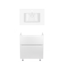 Комплект Qtap тумба підлогова Scorpio 700х825х460 мм White + раковина урізна Albatross QT71SC43956