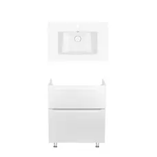 Комплект Qtap тумба підлогова Scorpio 700х825х460 мм White + раковина урізна Albatross QT71SC43956