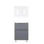 Комплект Qtap тумба підлогова Scorpio 600х825х460 мм Graphite + раковина урізна Albatross QT71SC44008