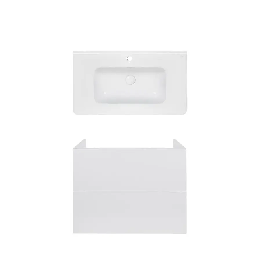 Комплект Qtap тумба підвісна Tern 800х580х437 мм White + раковина урізна Albatross 9H QT71TE44107
