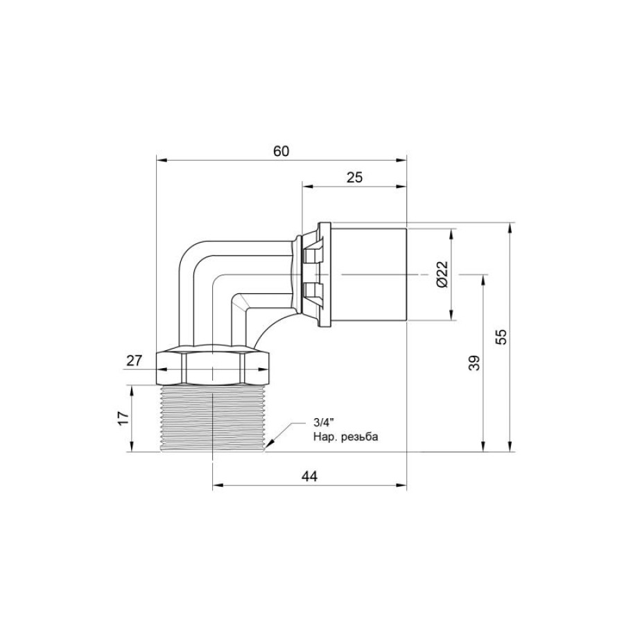 Кутик прес Icma 20х3/4" ЗР №404