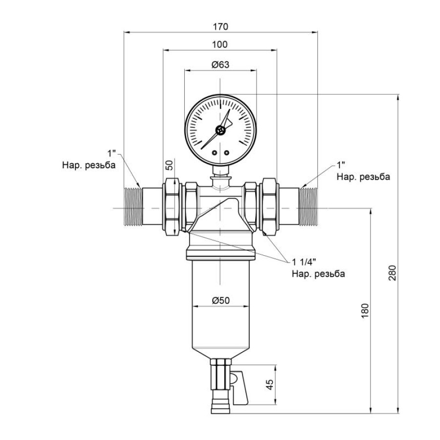 Самопромивний фільтр Icma 1" 1/4 №751