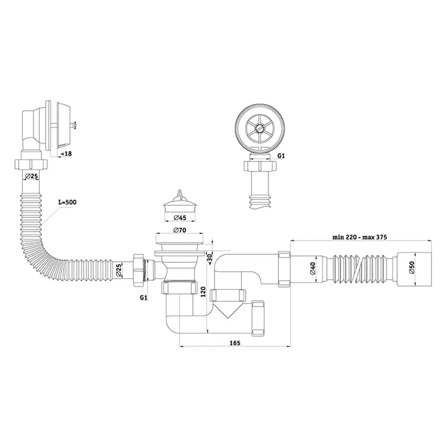 Сифон для ванни ANI Plast C6255